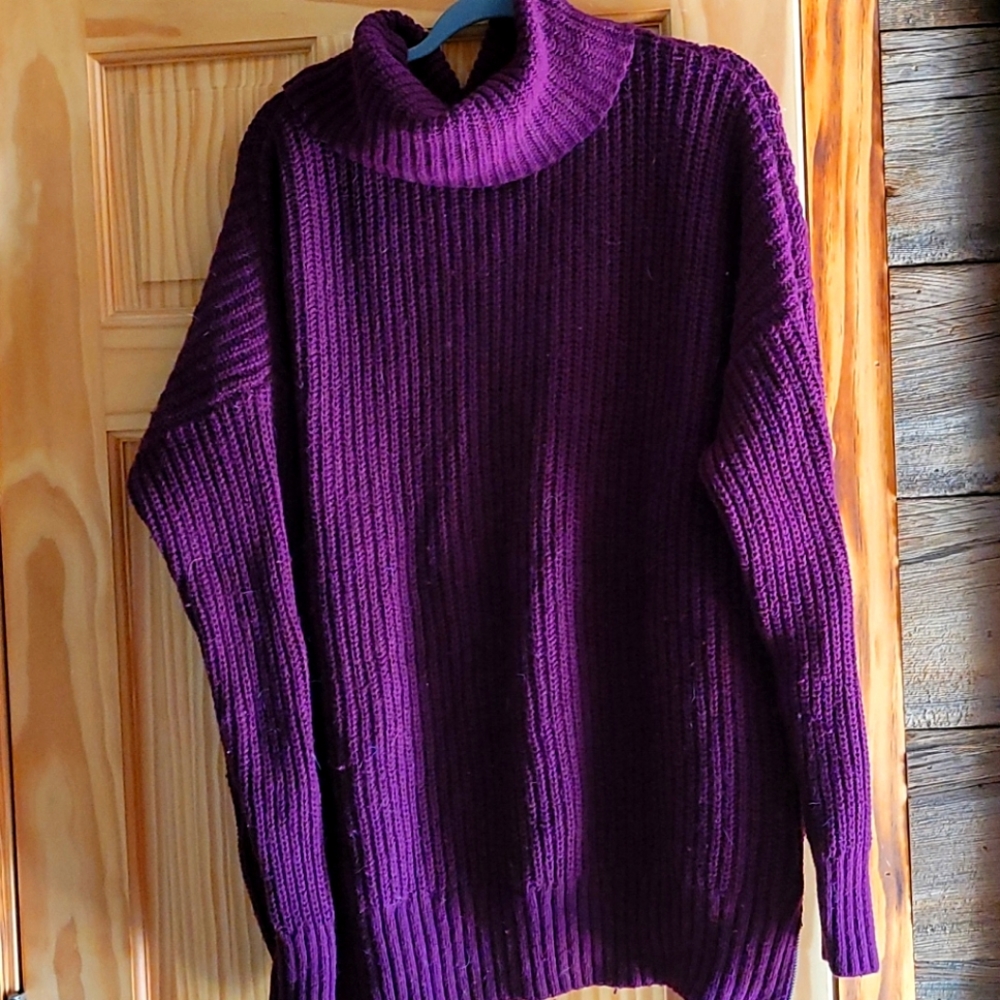 American Eagle Tunic Turtlneck, XXL, Burgundy